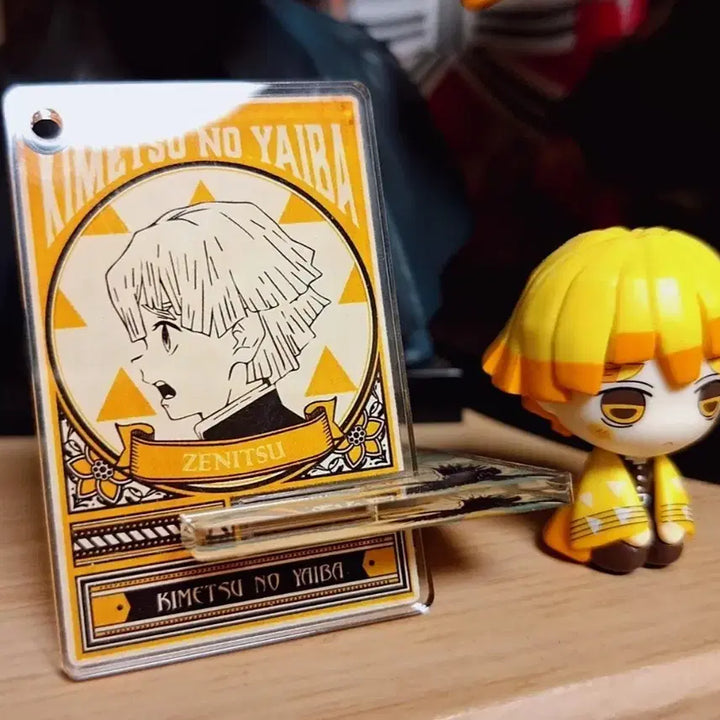 [BUNJANG] Demon Slayer Zenitsu Acrylic Stand &amp; Gacha Figure Bundle Set / 2개일괄] 귀멸의칼날 젠이츠 아크릴스탠드,젠이츠 가챠