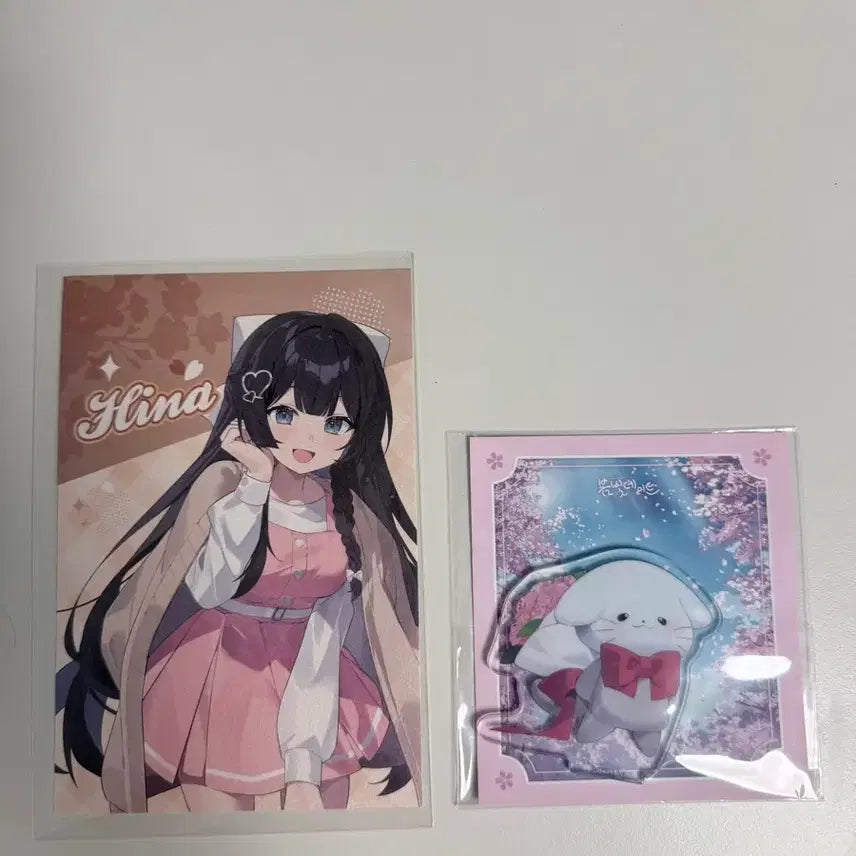 [BUNJANG] Stelive Shirayuki Hina Spring Postcard &amp; Haedongi Acrylic Bundle Set / 스텔라이브 시라유키 히나 봄데 엽서, 해둥이 아크릴