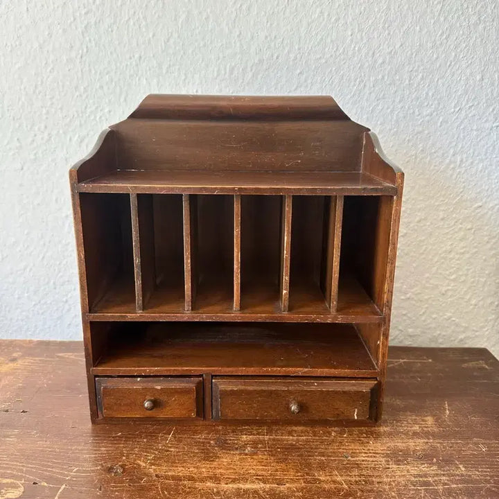 [BUNJANG] German Vintage Wood Organizer Desk Caddy / 독일)빈티지 우드 오거나이저