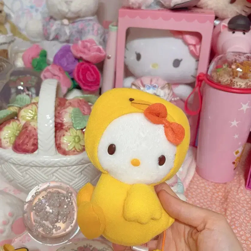 [BUNJANG] Sanrio 2004 Baby Duck Kitty Plush Doll / (8/22일까지 할인)고전 산리오 아기 오리 키티 인형