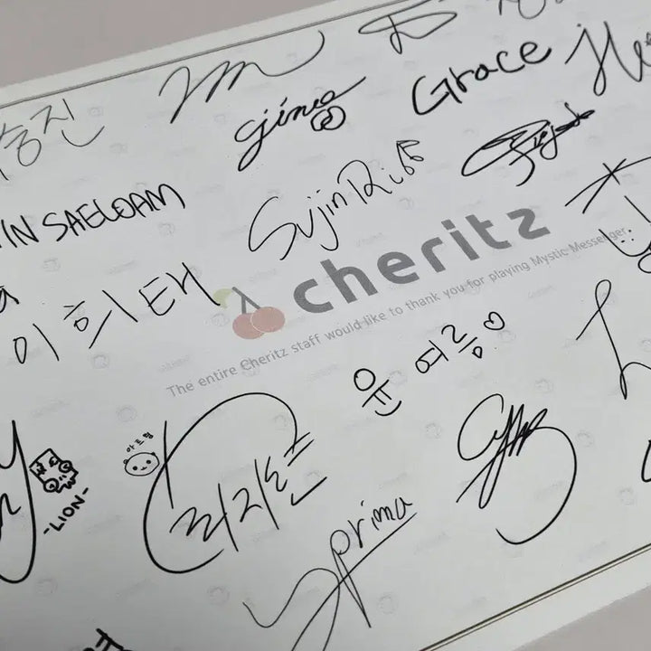 [BUNJANG] Cheritz Mystic Messenger Voice Actor Staff Signed POB / 체리츠 수상한 메신저 성우 스태프 사인 특전