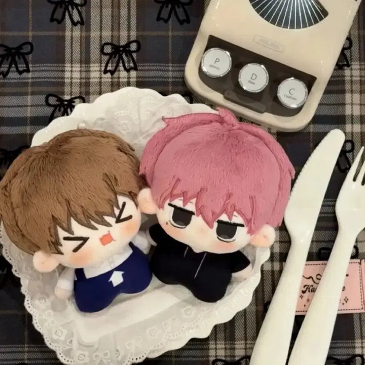 [BUNJANG] Fukuhara Tamon &amp; Kinoshita Utage 10cm Plush Doll Bundle Set / 타몬군 지금 어느쪽?! 타몬 우타게 비공식 10cm 누이 인형