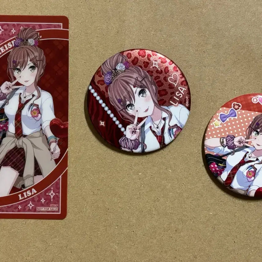 [BUNJANG] BanG Dream! Risa Minato Galification Series Can Badge &amp; Bookmark Bundle Set / 뱅드림 리사 갸루화 캔뱃지 책갈피 일괄