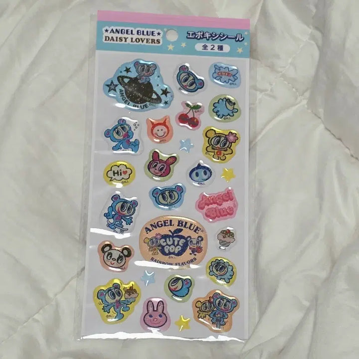 [BUNJANG] Angel Blue Daisy Lover Epoxy Sticker Set / 엔젤블루 데이지러버 글리터 에폭시 스티커