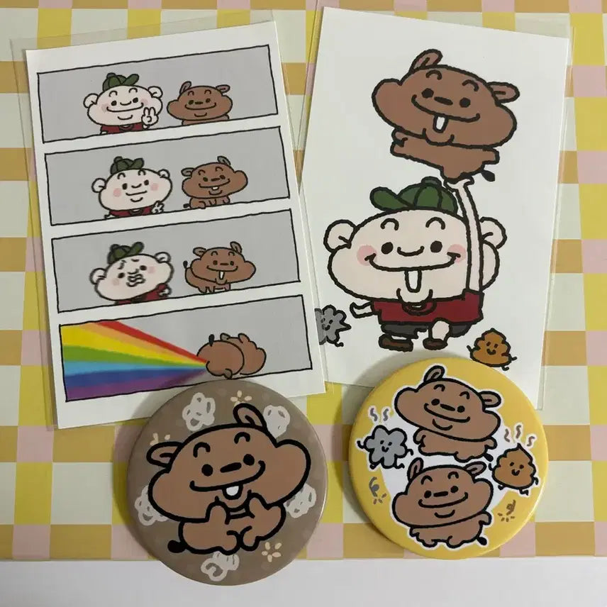 [BUNJANG] With My Captain Wang Bang Goo Jang Goon Bundle Set Badge &amp; Postcard / 일괄/ 위드마이캡틴 왕방구장군 장군이 뱃지 엽서 양도