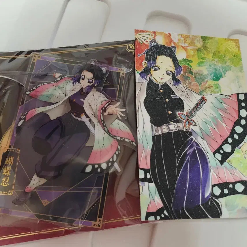 [BUNJANG] Demon Slayer Shinobu Muken Castle Arc Acrylic Stand + Original Illustration Postcard Set / (귀멸의칼날) 시노부 무한성편 아크릴 스탠드 + 원작 일러스트