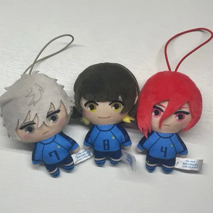 [BUNJANG] Blue Lock Nagi, Bachira, Chigiri Nuigurumi Plush Set / (일괄) 블루록 나기, 바치라, 치기리 누이 인형 가챠 캡슐토이