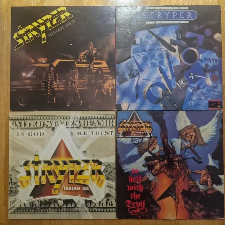 [BUNJANG] Stryper LP Bundle Set (Soldiers Under Command, To Hell With The Devil, In God We Trust, Against The Law) / [S] Stryper LP (2~5집) 4종 일괄