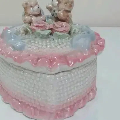 [BUNJANG] Imported Teddy Bear Heart Box Shabby Chic / 테디베어 하트 함 수입 쉐비