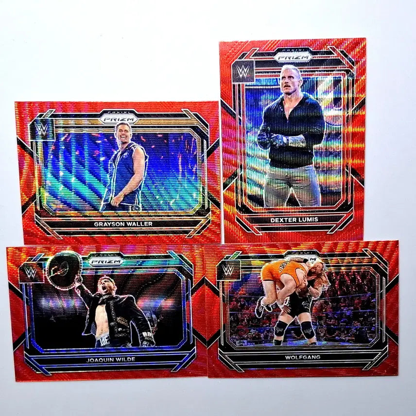 [BUNJANG] WWE Grayson Waller Red Wave Prism 4-Card Lot 2023 Panini Prizm / WWE 그레이슨 월러 등 레드웨이브 프리즘 4장 묶음 2023 파니니 프리즘