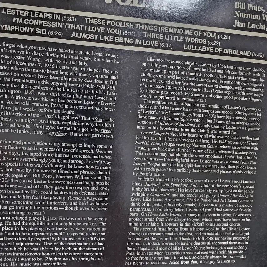 [BUNJANG] Lester Young Jazz LP (US Import Original Pressing) / 레스터 영 LP 재즈 미국수입반 원반