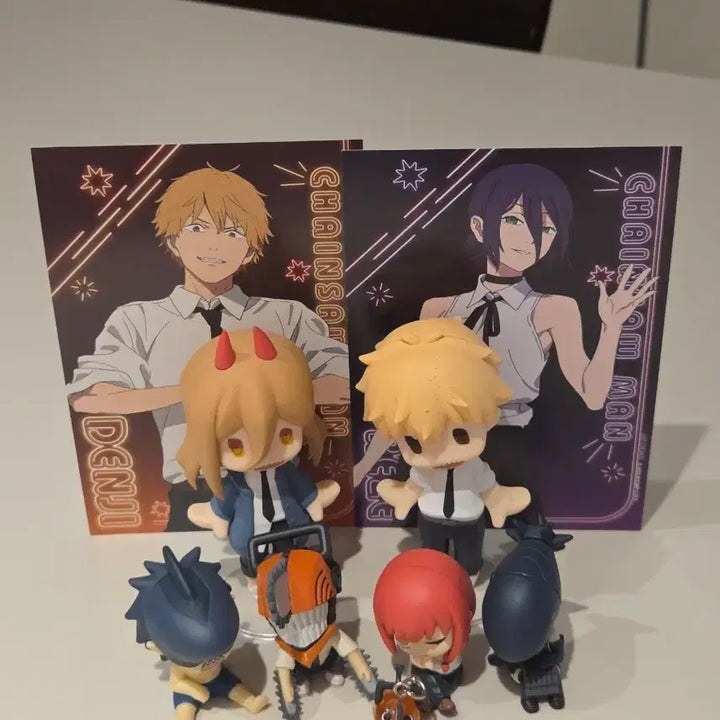 [BUNJANG] Chainsaw Man Pochita Shoulder Perching Gacha Full Set with Animate Bonus / 체인소맨 헬로 피규어, 어깨쿵 가챠 풀셋, 메지루시,애니메이트 금액 특전 일괄