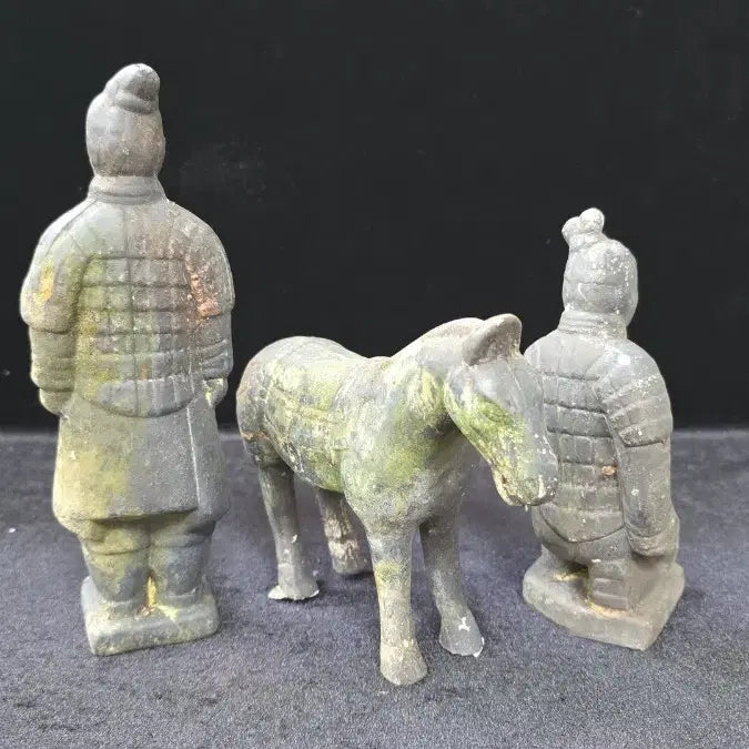 [BUNJANG] Terracotta Warrior Figures 3-Piece Set / 골동품 진시황릉 병마용갱 토우 3점