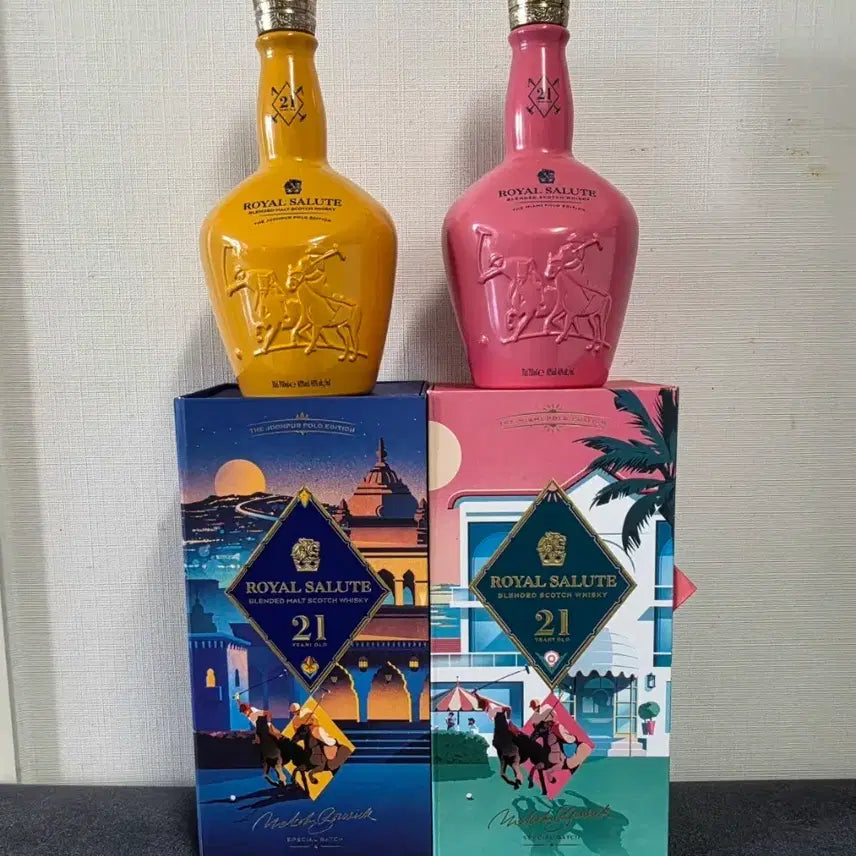 [BUNJANG] Royal Salute Miami Polo Edition Whiskey Empty Bottle with Case / 로얄살루트 마이애미 폴로 에디션 위스키 공병