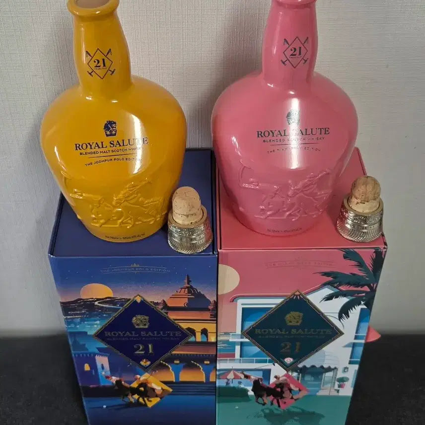 [BUNJANG] Royal Salute Miami Polo Edition Whiskey Empty Bottle with Case / 로얄살루트 마이애미 폴로 에디션 위스키 공병