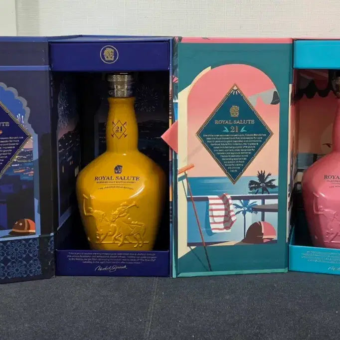 [BUNJANG] Royal Salute Miami Polo Edition Whiskey Empty Bottle with Case / 로얄살루트 마이애미 폴로 에디션 위스키 공병