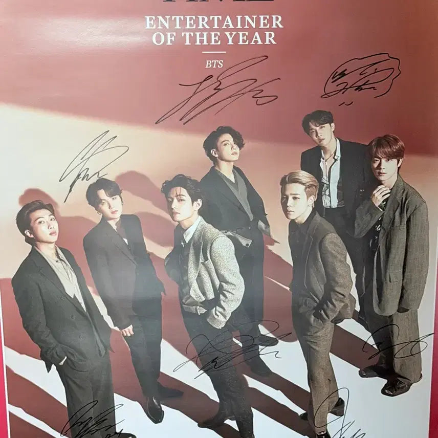 [BUNJANG] BTS Official Time Magazine Poster Signed by All Members / BTS 방탄소년단 타임지 포스터 친필 단체 사인