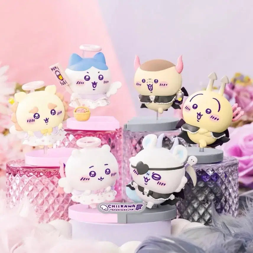[BUNJANG] Chiikawa Angel &amp; Devil Figure Set (6 Types) - Sealed / 미개봉 풀박스 치이카와 천사 악마 피규어 6종 먼작귀 하치와레 우사기