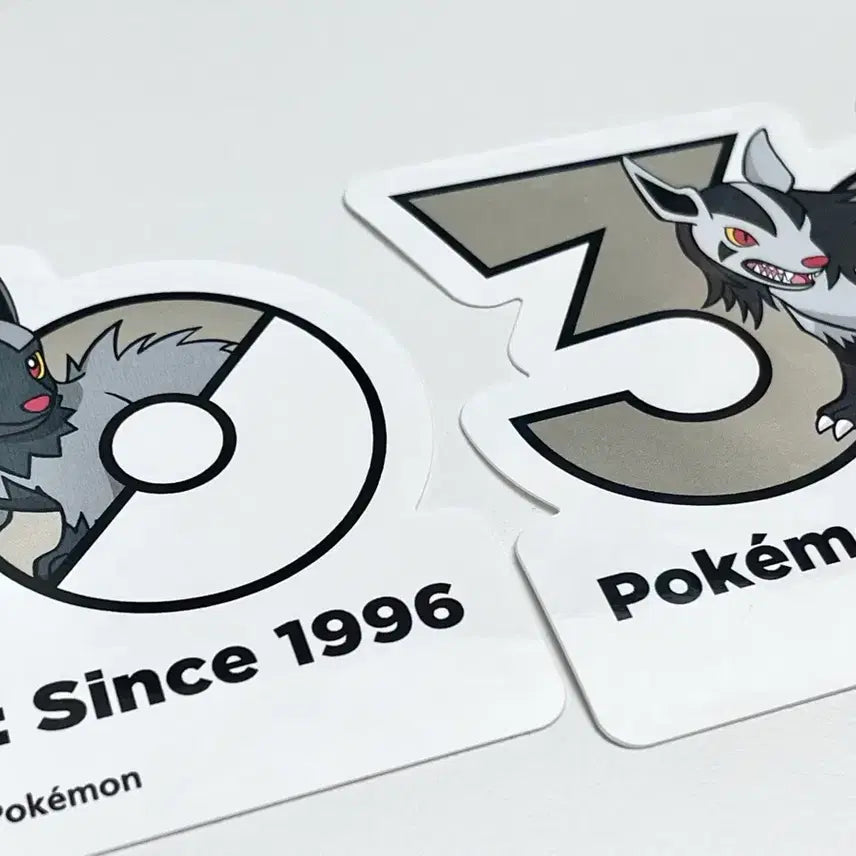 [BUNJANG] Pokemon 30th Anniversary Logo Sticker Pochana, Graena / 포켓몬) 30주년 기념 로고 스티커 포챠나, 그라에나