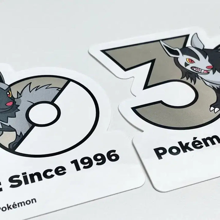 [BUNJANG] Pokemon 30th Anniversary Logo Sticker Pochana, Graena / 포켓몬) 30주년 기념 로고 스티커 포챠나, 그라에나