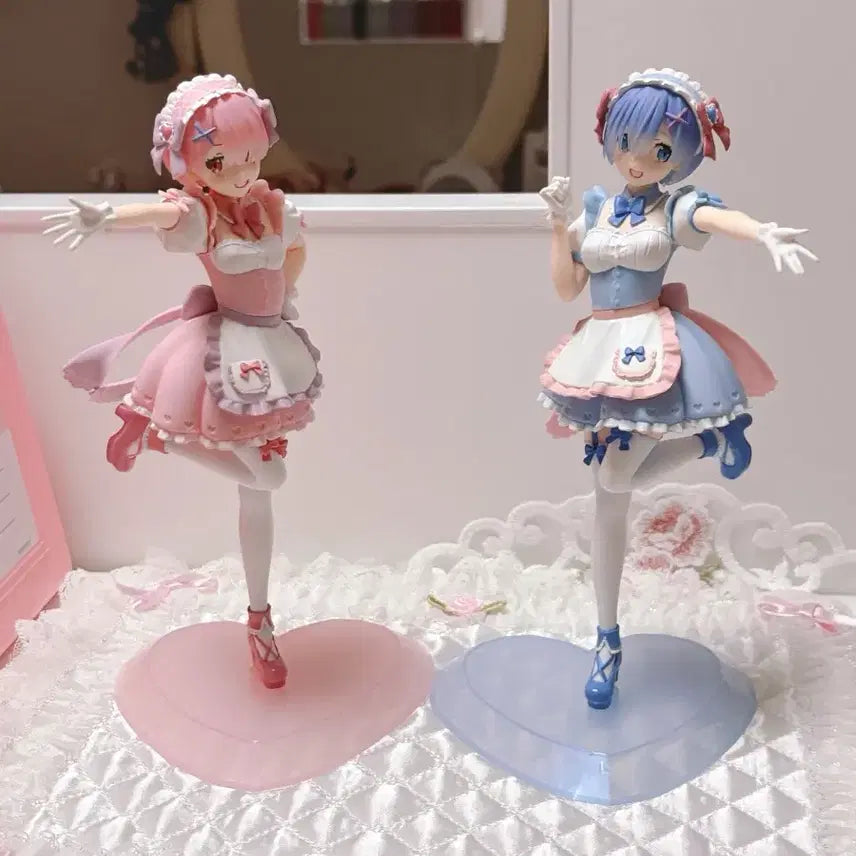 [BUNJANG] Re:Zero Rem &amp; Ram Tenitol Yumekawa Maid Figure / 리제로 렘 람 테니톨 유메카와 메이드 피규어 (박스o) 미소녀 피규어