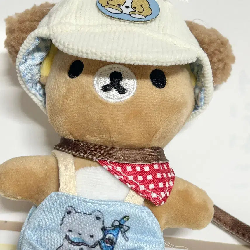 [BUNJANG] 10cm Doll Clothes Set with Dog Hat and Overalls / 새상품 10cm인형 옷 세트, 강아지 모자 멜빵바지 인형옷, 솜인형옷 세트