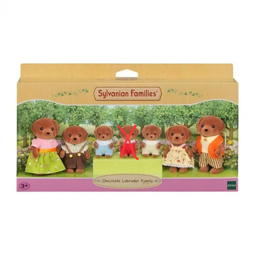 [BUNJANG] Sylvanian Families Chocolate Labrador Retriever Family (Missing 1 Figure) / 실바니안 초코 래브라도 초콜릿 강아지