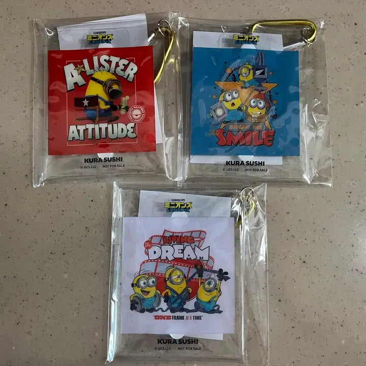 [BUNJANG] Kura Sushi x Minions Collaboration Clear Pouch Set / 쿠라스시 미니언즈 콜라보 클리어 파우치