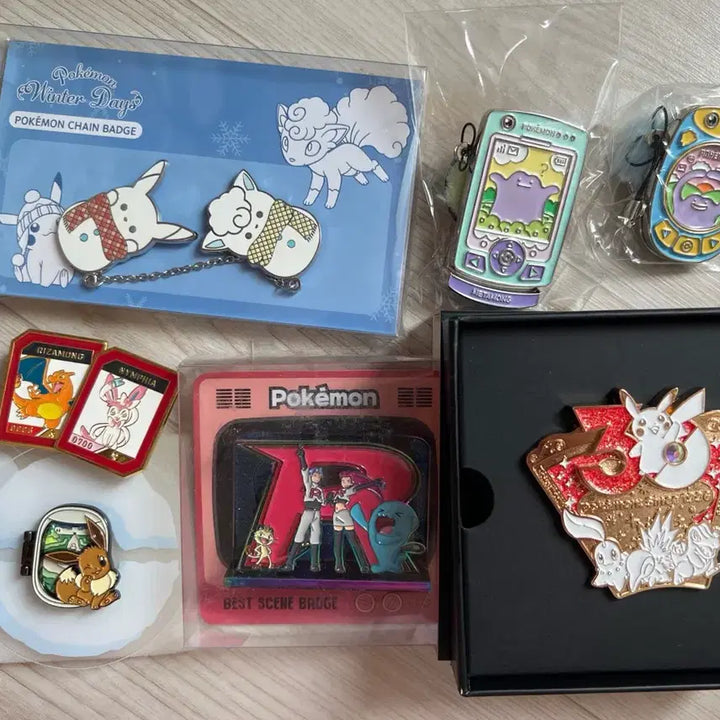 [BUNJANG] Pokemon 30th Anniversary Badge Bundle Set / 포켓몬 30주년 뱃지 (4월)메타몽뱃지 등