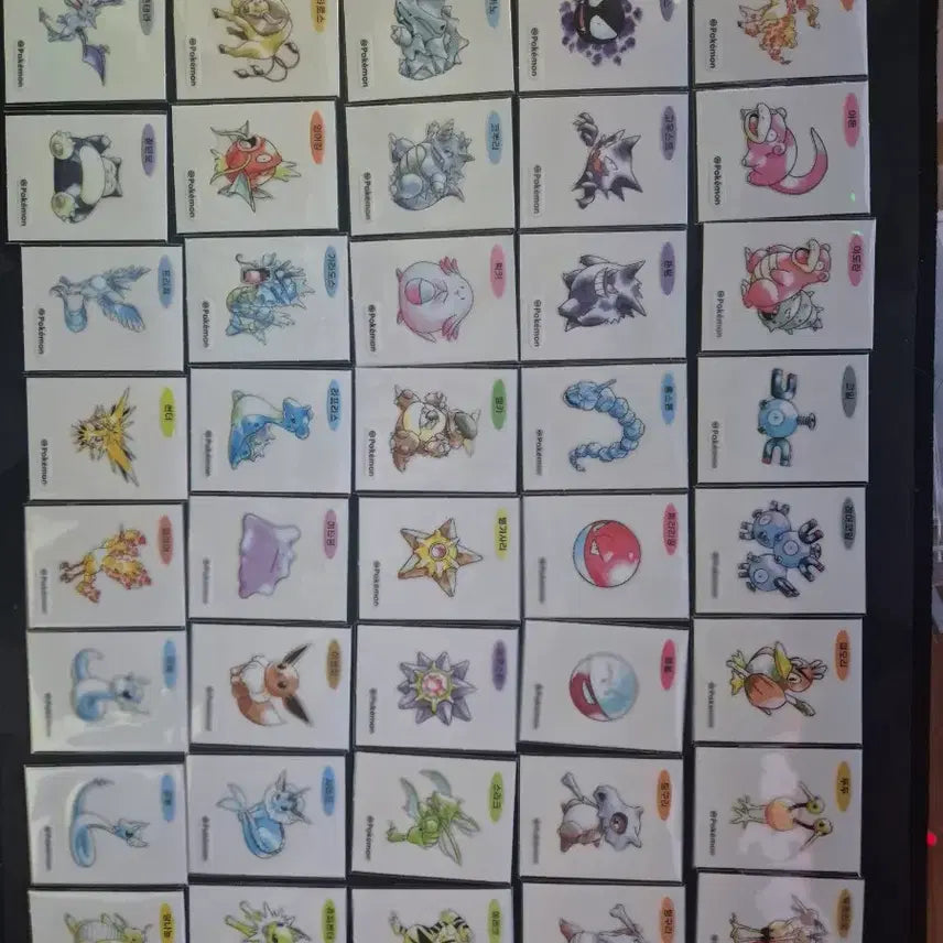 [BUNJANG] Pokemon Sticker Artwork 99 Types (Mewtwo Excluded) / 포켓몬 띠부씰 아트워크 99종 판매