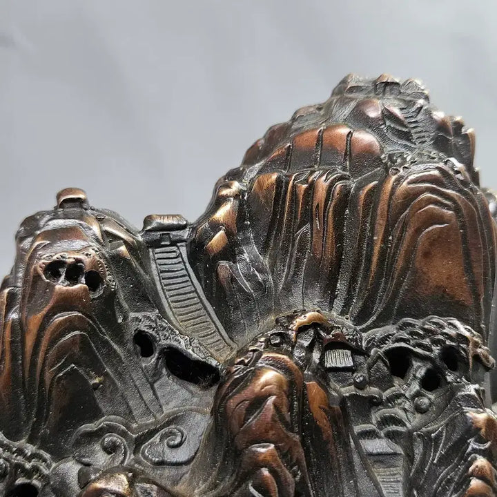 [BUNJANG] Chinese Bronze Incense Burner with Landscape Scenic Design / 산수 풍경의 멋스러운 동 향로