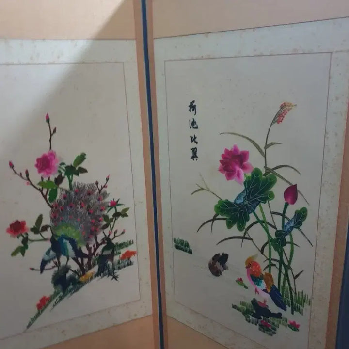 [BUNJANG] Embroidered Calligraphy Folding Screen / 자수,  글씨 병풍