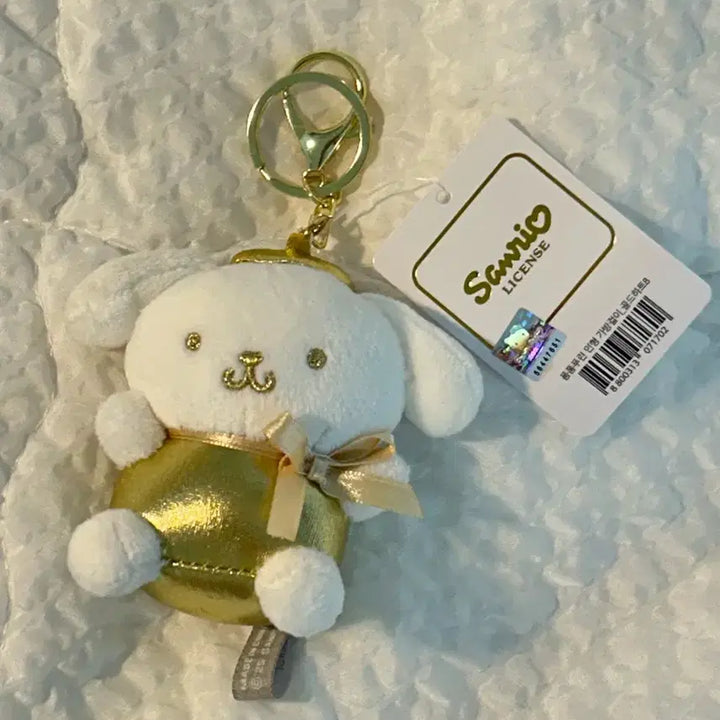 [BUNJANG] Sanrio Pompompurin Gold Monotone Plush Keyring / 택0,새상품) 산리오 폼폼푸린 골드 모노톤 인형 키링