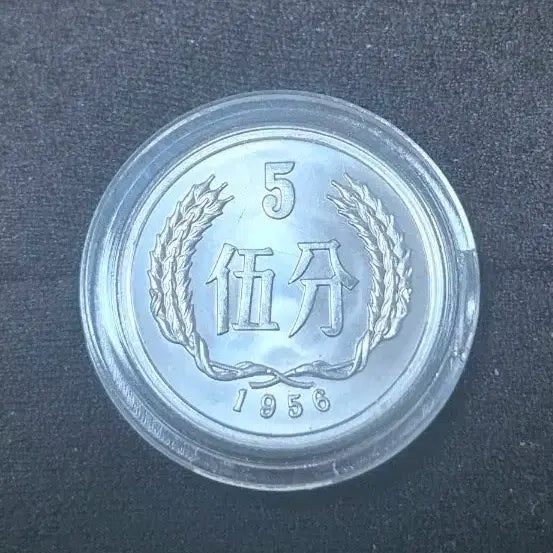 [BUNJANG] 1956 China 5 Fen Coin - Large Font, Horizontal Type, Unused / 1956년 중국 5펀 동전, 큰 글자, 가로형, 새 제품, 미사용.
