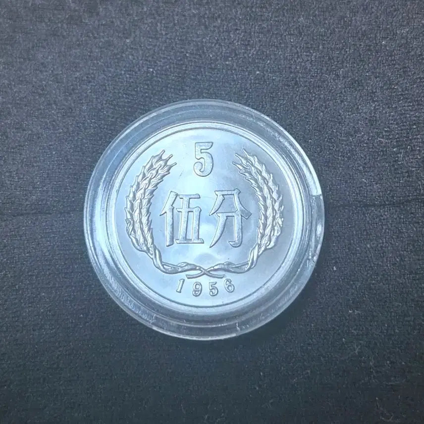 [BUNJANG] 1956 China 5 Fen Coin - Large Font, Horizontal Type, Unused / 1956년 중국 5펀 동전, 큰 글자, 가로형, 새 제품, 미사용.