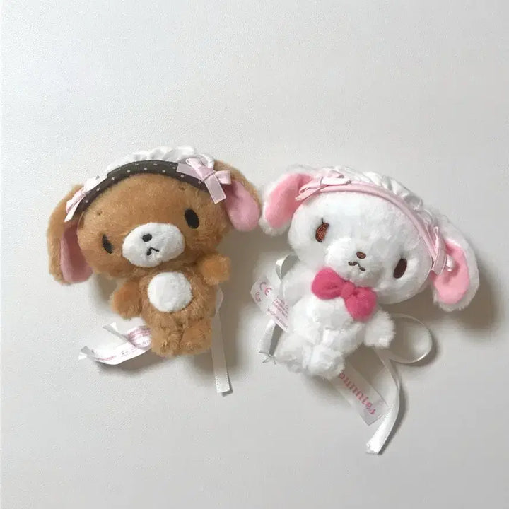 [BUNJANG] Sanrio 2000s Debut Character Heisei Series Sugar Bunnies Mascot Set (Shiro-Usagi &amp; Kuro-Usagi) / (2개 일괄) 산리오 2000년대 데뷔캐릭터 헤이세이 시리즈 슈가바니즈 마스코트 시로우사 쿠로우사