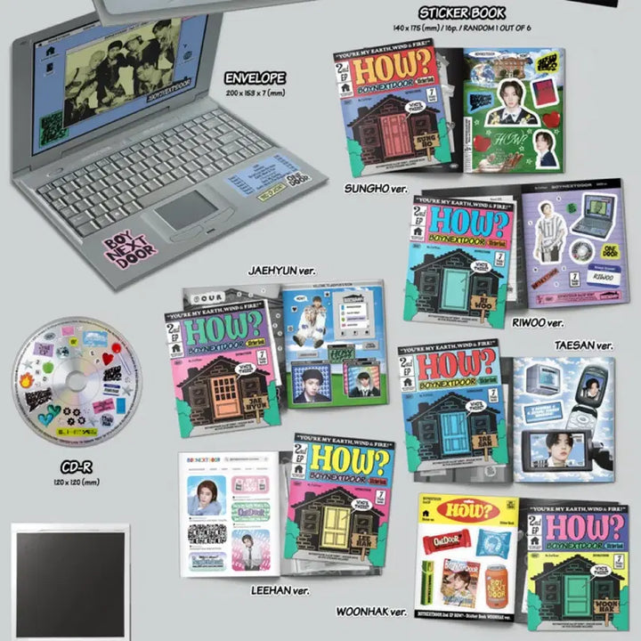 [BUNJANG] BOYNEXTDOOR HOW Sticker Book Version Bundle Set / 보이넥스트도어 보넥도 HOW 스티커 스티커북 버전 앨범 일괄