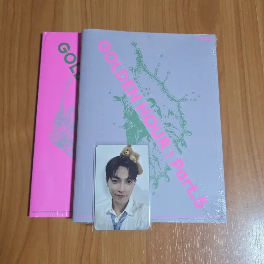 [BUNJANG] ATEEZ Teaser Bear Lucky Draw Hongjoong + Golden Hour 5 Album 2 Set Photocard / 에이티즈 티즈곰 럭드 홍중+골든아워5 앨범 2세트