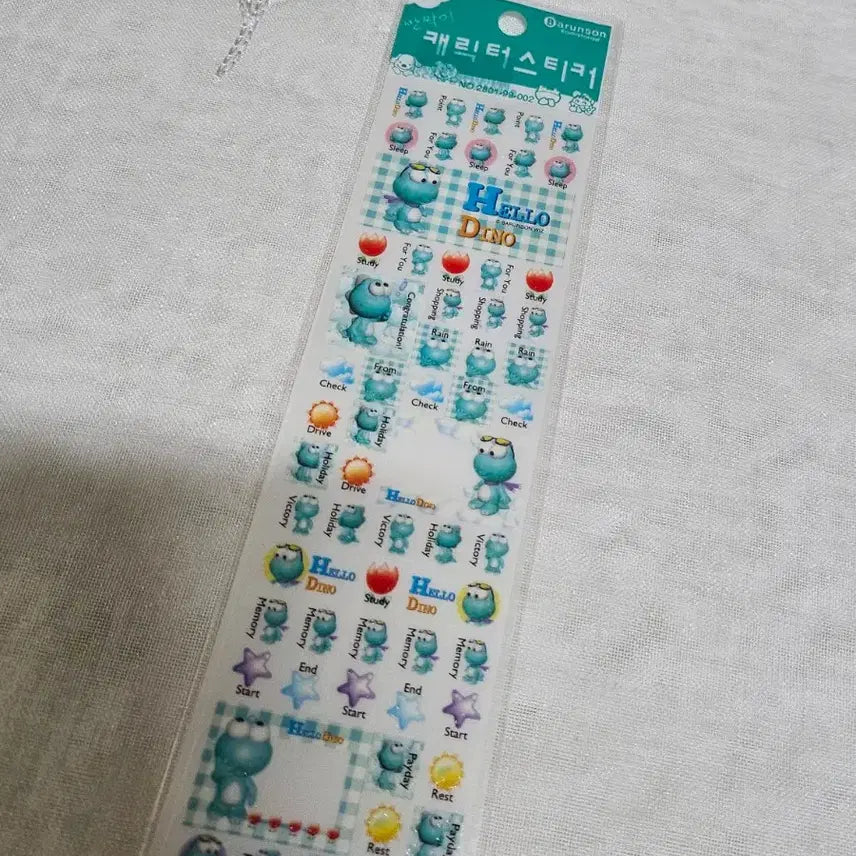 [BUNJANG] Barunson Character Glitter Square Stickers Retro Stationery / 바른손 캐릭터 반짝이 사각 스티커 고전문구 다꾸 개골구리 미스터쿨 디노 레트로