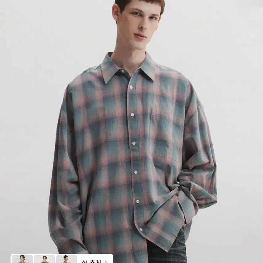 [BUNJANG] Sung Hanbin Plaid Oversized Fit Shirt / 성한빈 손민수 체크 남방 셔츠