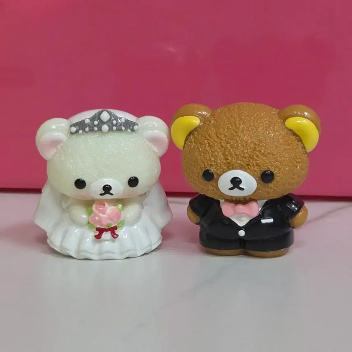 [BUNJANG] Rilakkuma Wedding Groom and Bride Set Figure / 리락쿠마 리락 웨딩 신랑 신부 세트 피규어