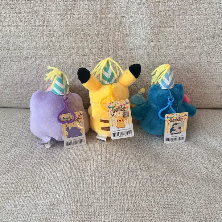 [BUNJANG] Pokemon Metamon Pikachu Snorlax Birthday Cake 12cm Keychain Doll Bag Charm / 정품 포켓몬스터 메타몽 피카츄 잠만보 생일케이크 12cm 키링 인형 가방걸이