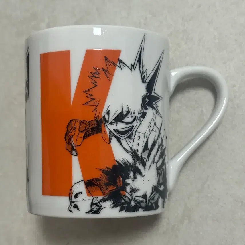 [BUNJANG] My Hero Academia Katsuki Bakugo Alphabet Mug Cup / 나의 히어로 아카데미아 히로아카 바쿠고 카츠키 알파벳 머그컵