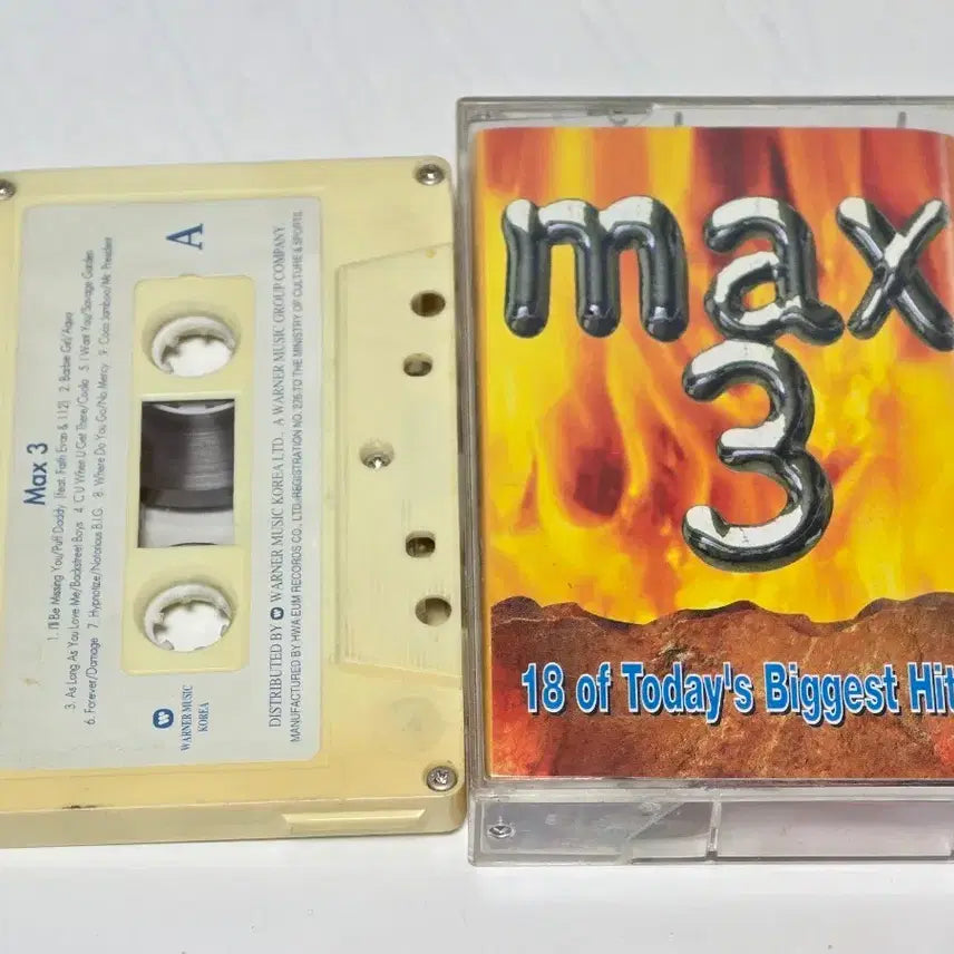 [BUNJANG] Max 3: 90s Pop Hits Collection Cassette Tape / 90년대 팝 히트곡 모음집 - Max 3 (18의 투데이스 비기스트 히츠)