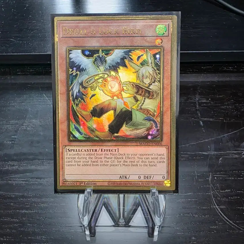 [BUNJANG] Yu-Gi-Oh! Droll &amp; Lock Bird MAGO-EN006 Premium Gold Rare (English) / 유희왕 드롤 &amp; 로크 버드 신일러 프리미엄 골드 레어 영판