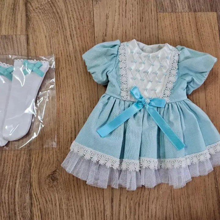 [BUNJANG] Baby Doll Blue Dress with Lace and Ribbon / 베이비돌 의상