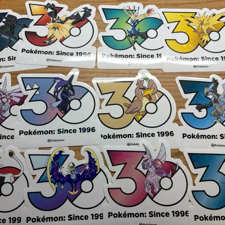 [BUNJANG] Pokemon 30th Anniversary Stickers / 포켓몬 30주년 스티커 원가판매(펄기아 디아루가 핫삼 제르네아스 파오리 등)