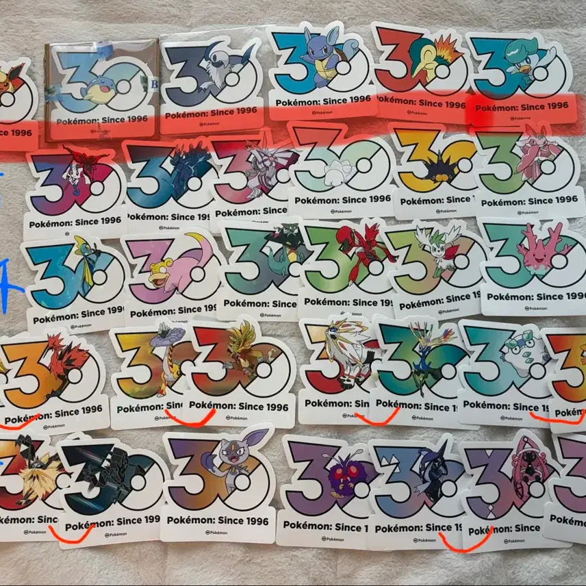 [BUNJANG] Pokemon 30th Anniversary Stickers / 포켓몬 30주년 스티커 원가판매 및 교환해요