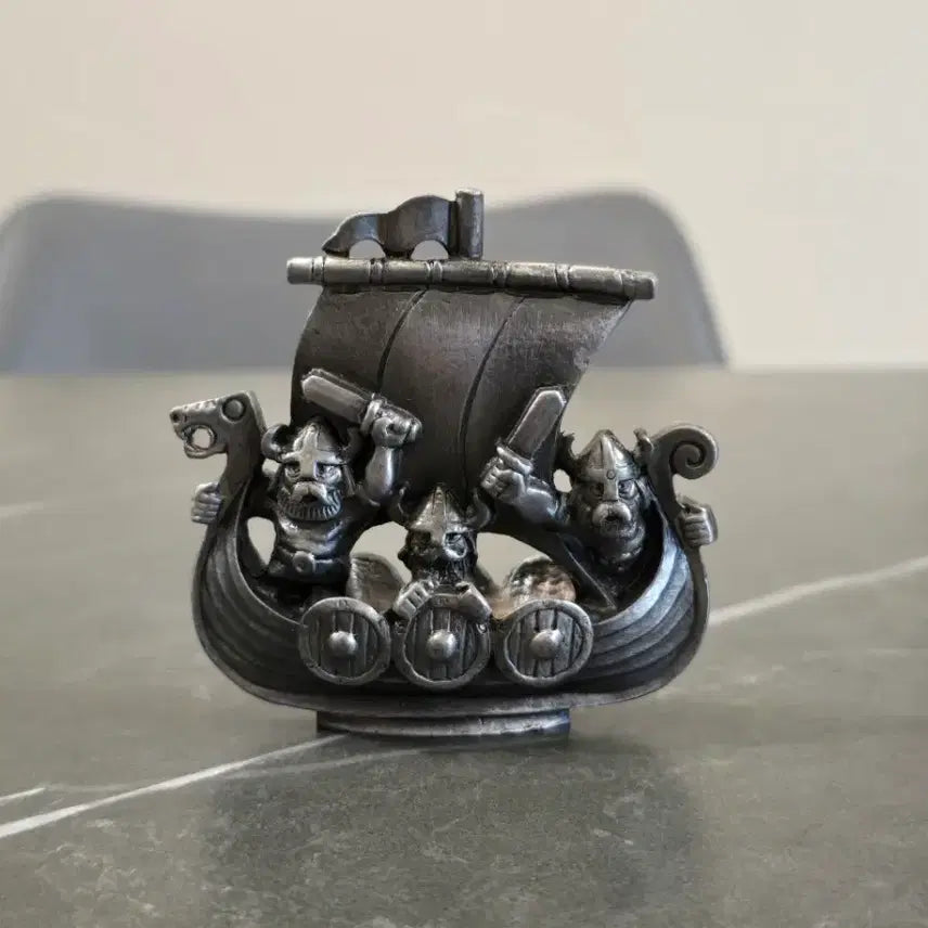 [BUNJANG] Vintage Norwegian Pewter Viking Drakkar Ship Figurine / 노르웨이 빈티지 주석 바이킹 드라카르(Drakkar) 장식품