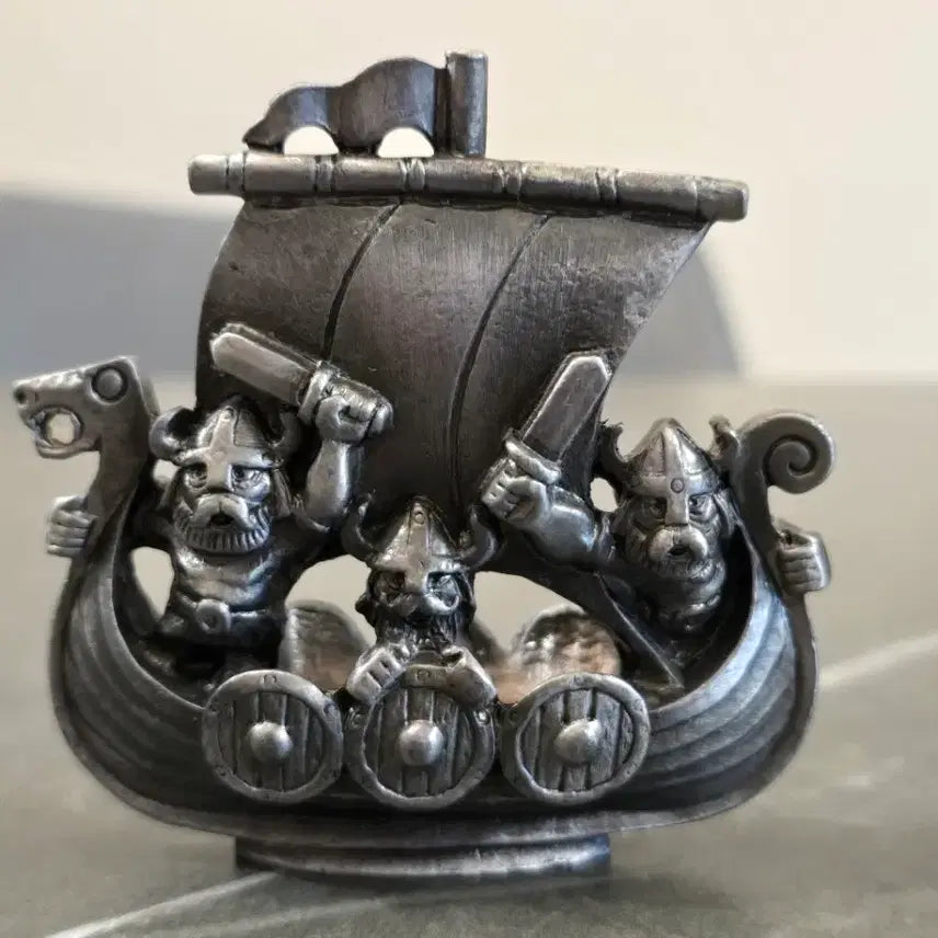 [BUNJANG] Vintage Norwegian Pewter Viking Drakkar Ship Figurine / 노르웨이 빈티지 주석 바이킹 드라카르(Drakkar) 장식품
